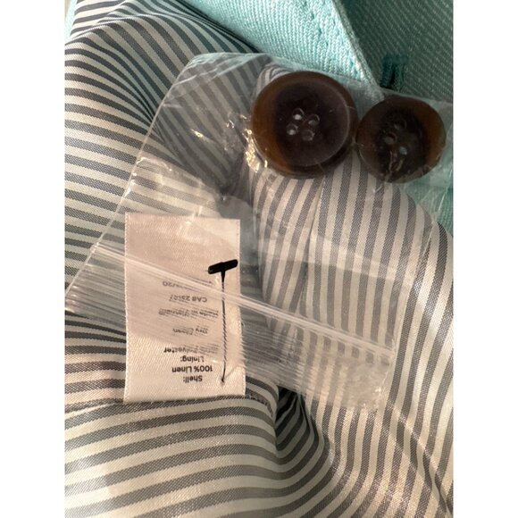 Talbots Plus Womens Blazer jacket size 16W Light Blue Linen New $189 - Picture 5 of 7